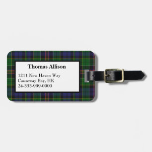 Custom Allison Tartan Plaid Luggage Tag
