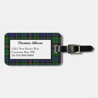 Custom Allison Tartan Plaid Luggage Tag