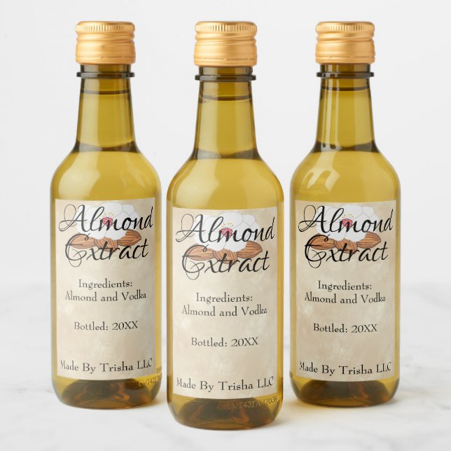 Custom Almond Extract Oil Label (Bottles)