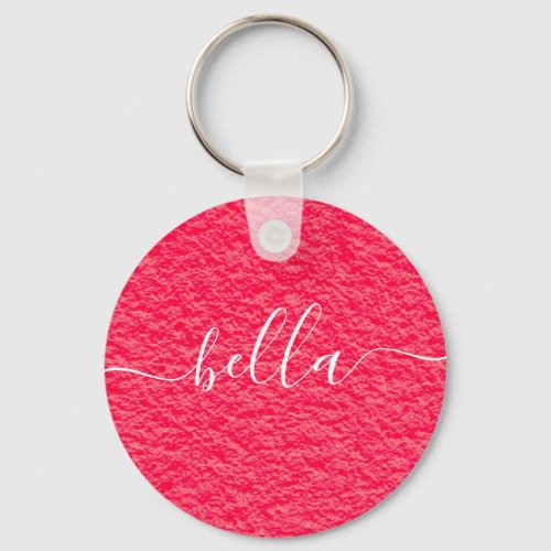 Custom Alphabets Letters With Pink Background  Keychain