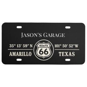 Custom Amarillo Route 66 Garage Plate