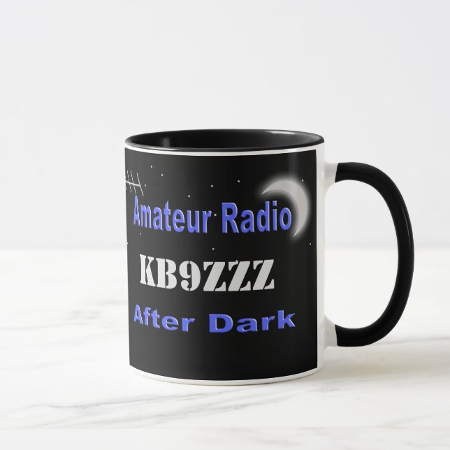 Custom Amateur Radio After Dark Mug (Right)