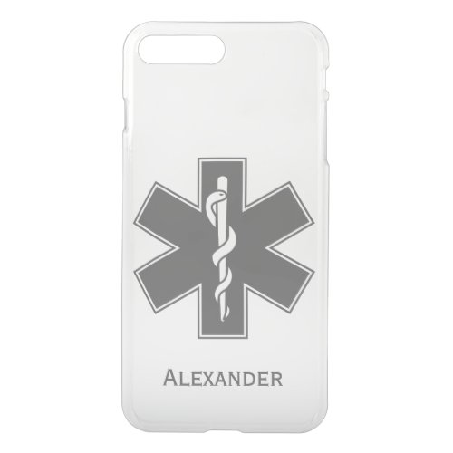 Custom Ambulance Black and White Star of Life iPhone 8 Plus7 Plus Case