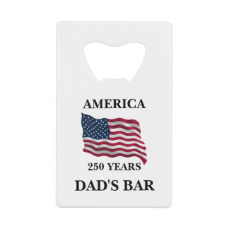 Custom America 250 Years Flag Credit Card Bottle Opener
