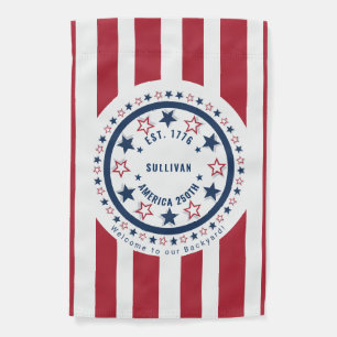 Custom America 250th Monogram Patriotic Garden Flag