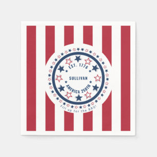 Custom America 250th Monogram Patriotic Napkins
