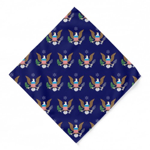 Custom American Eagle Pattern on Navy Blue Bandana