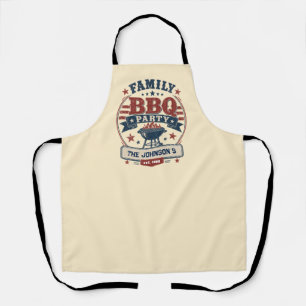 Custom American Family BBQ Party Apron