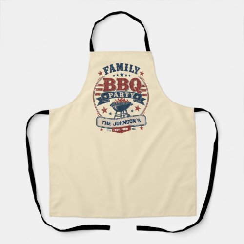 Custom American Family BBQ Party  Apron