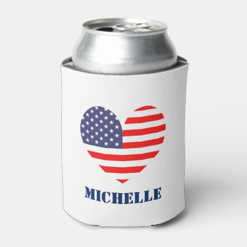 Custom American flag 4th of July party can coolers