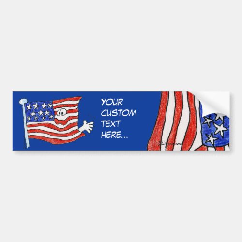 Custom American Flag Bumper Sticker