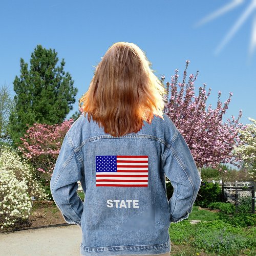 Custom American Flag Denim Jacket