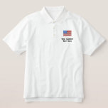 Custom American Flag Embroidered Golf Shirt