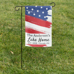 Custom American Flag Lake Home Garden Flag Yard