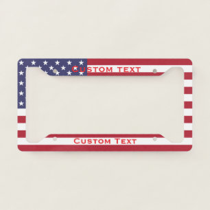 Custom American Flag License Plate - Personalized Frame