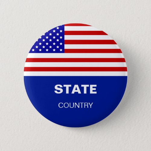 Custom American Flag  Personalized Text Button