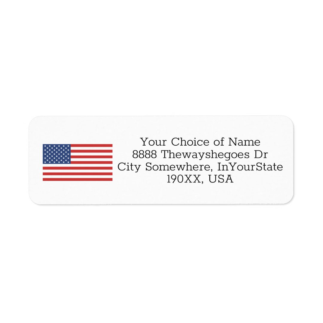 Custom American Flag U.S. Label | Zazzle