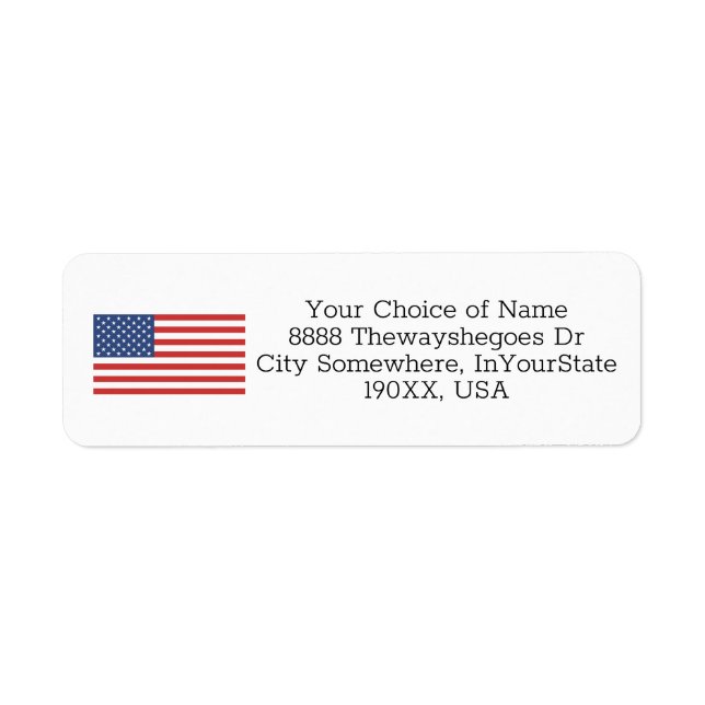 Custom American Flag U.S. Label (Front)