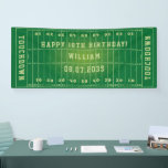 Custom American Football Field Kids Birthday Banner<br><div class="desc">American football field birthday banner for kids with a custom name and a "happy birthday" message,  the date,  or any text you'd like to add.</div>