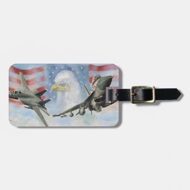 Custom American Military Airplanes Luggage Tag (Front Horizontal)