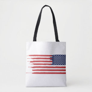 Custom American USA Flag Tote Bag