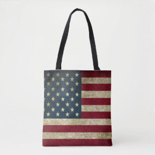Custom American USA Flag Tote Bag