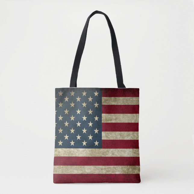 Custom American USA Flag  Tote Bag (Front)