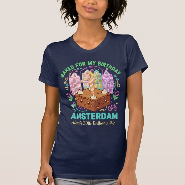 Custom Amsterdam Birthday Trip T-Shirt (Front)