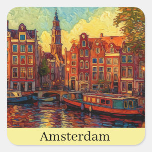 Custom Amsterdam Gables Square Art Sticker