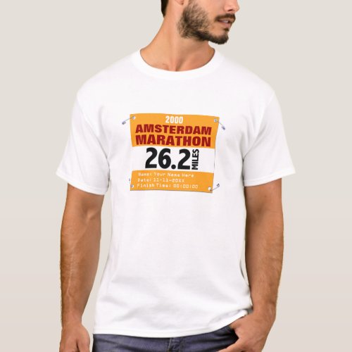 Custom Amsterdam Marathon Race Number 262 Miles T_Shirt