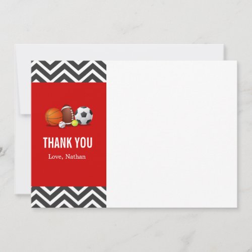 Custom an all_star sport birthday thank you card