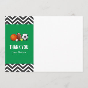 Custom an all-star sport birthday thank you card