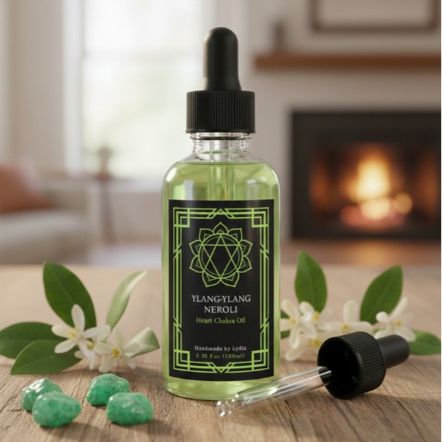 Custom Anahata Heart Chakra Essential Oil Label (Creator Uploaded)
