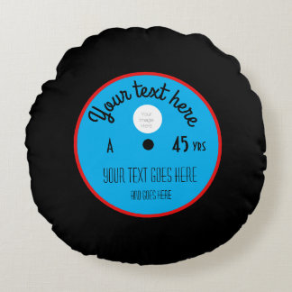 Custom analog Vinyl Record – Personalized Round Pillow