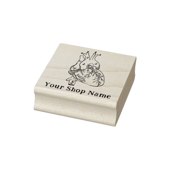 Custom Anatomical Heart Small Business Rubber  Rubber Stamp (Stamp)