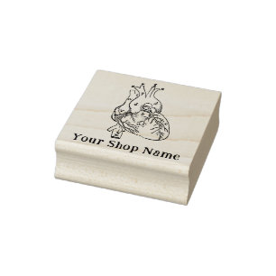 Custom Anatomical Heart Small Business Rubber Stamp