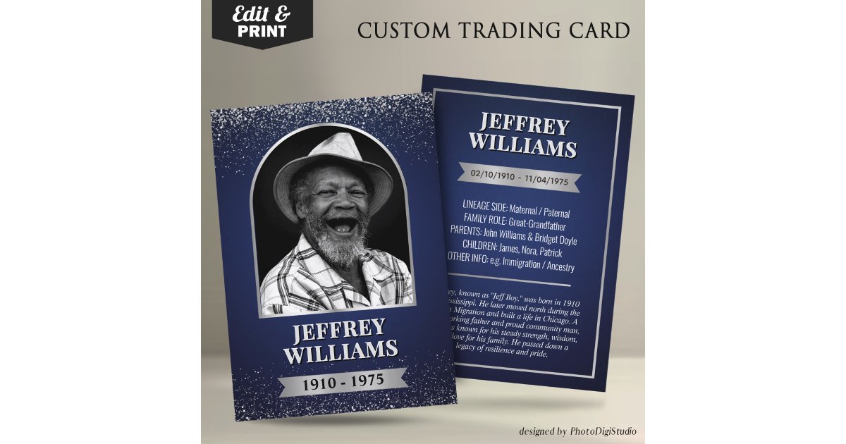 Custom Ancestor Trading Card, Family Heritage Card | Zazzle