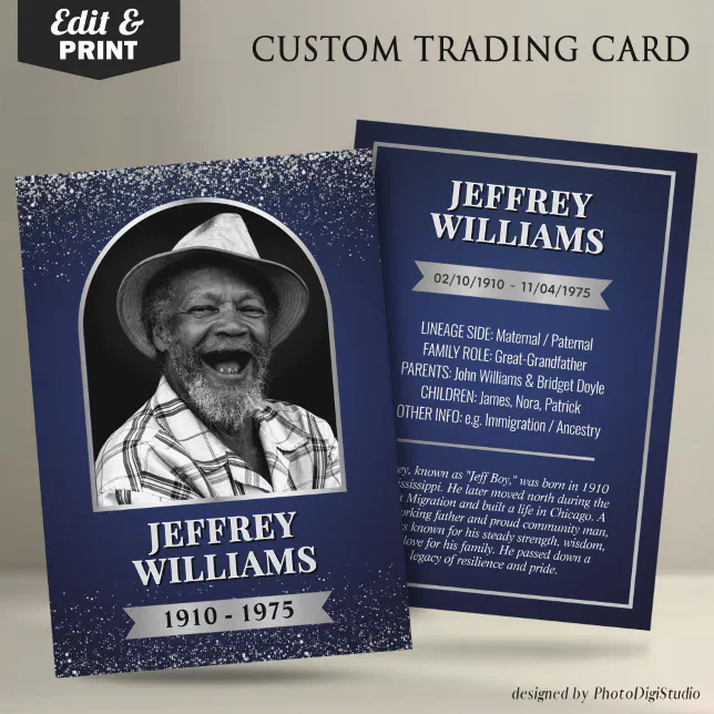 Custom Ancestor Trading Card, Family Heritage Card | Zazzle