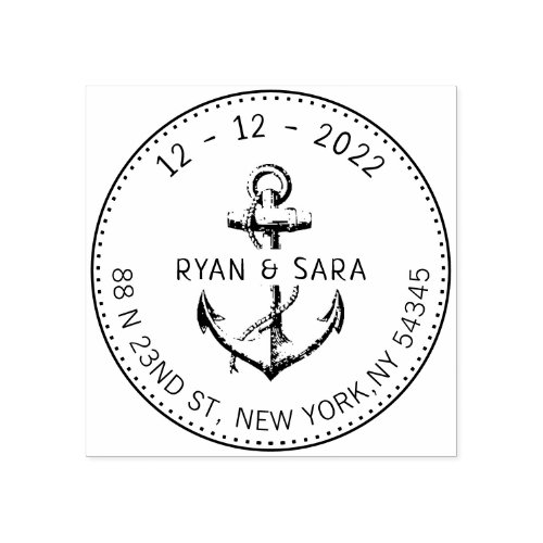 Custom Anchor Round Address Rubber Stamp