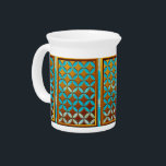 Custom Ancient Art Pitcher<br><div class="desc">Custom Ancient Art Pitcher with digitally enhanced decorative pattern of original circle pattern panel design created by contemporary artist Ralph Jones inspired by ancient Celtic traditions. Click "Customize it!" to change the pattern color by changing the background color.</div>