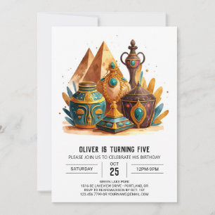 Custom Ancient Egypt Modern Pyramids Birthday Invitation