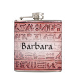 Custom Ancient Egyptian Hieroglyphs Red Flask