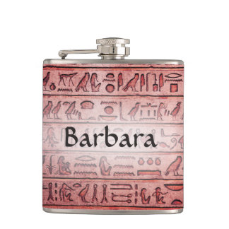 Custom Ancient Egyptian Hieroglyphs Red Flask