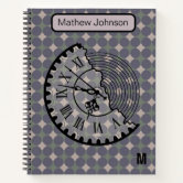 Personalized Gray Monogram Spiral Notebook