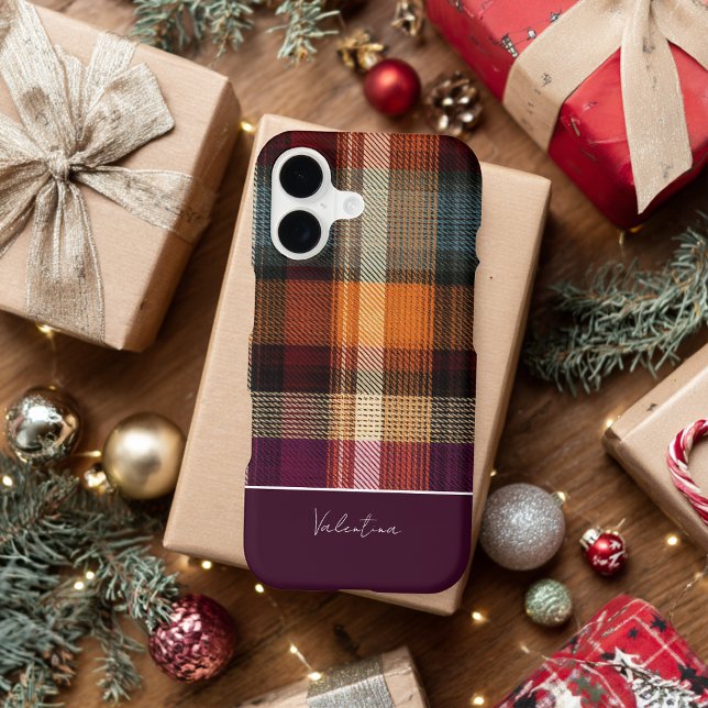 Custom and Cozy Winter Gingham Plaid Pattern Case-Mate iPhone Case (Creator Uploaded)