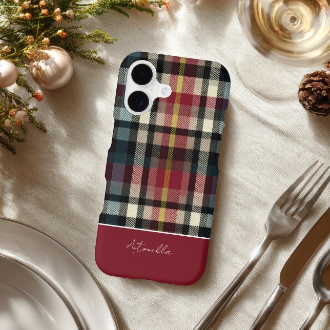 Custom and Cozy Winter Gingham Plaid Pattern Case-Mate iPhone Case (Creator Uploaded)