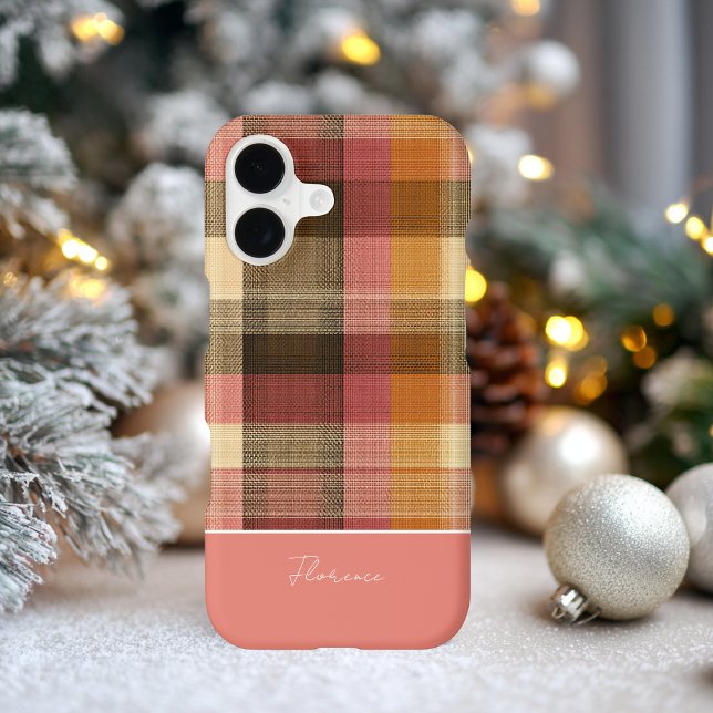 Custom and Cozy Winter Gingham Plaid Pattern Case-Mate iPhone Case (Creator Uploaded)