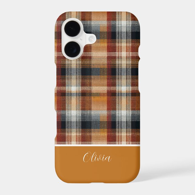 Custom and Cozy Winter Gingham Plaid Pattern Case-Mate iPhone Case (Back)