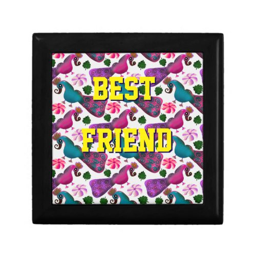 Custom and personalized bird pattern  gift box