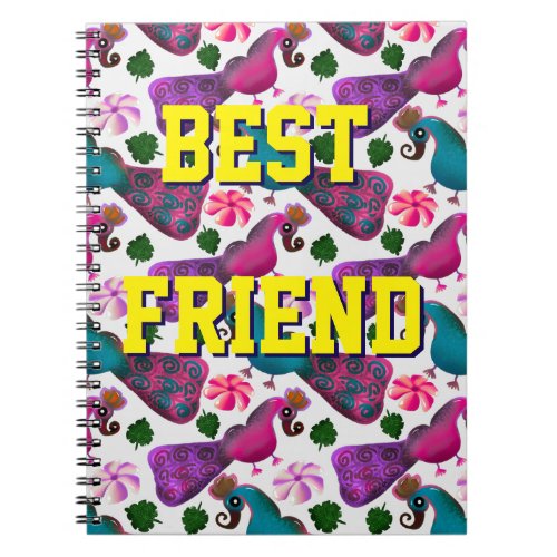 Custom and personalized bird pattern  notebook